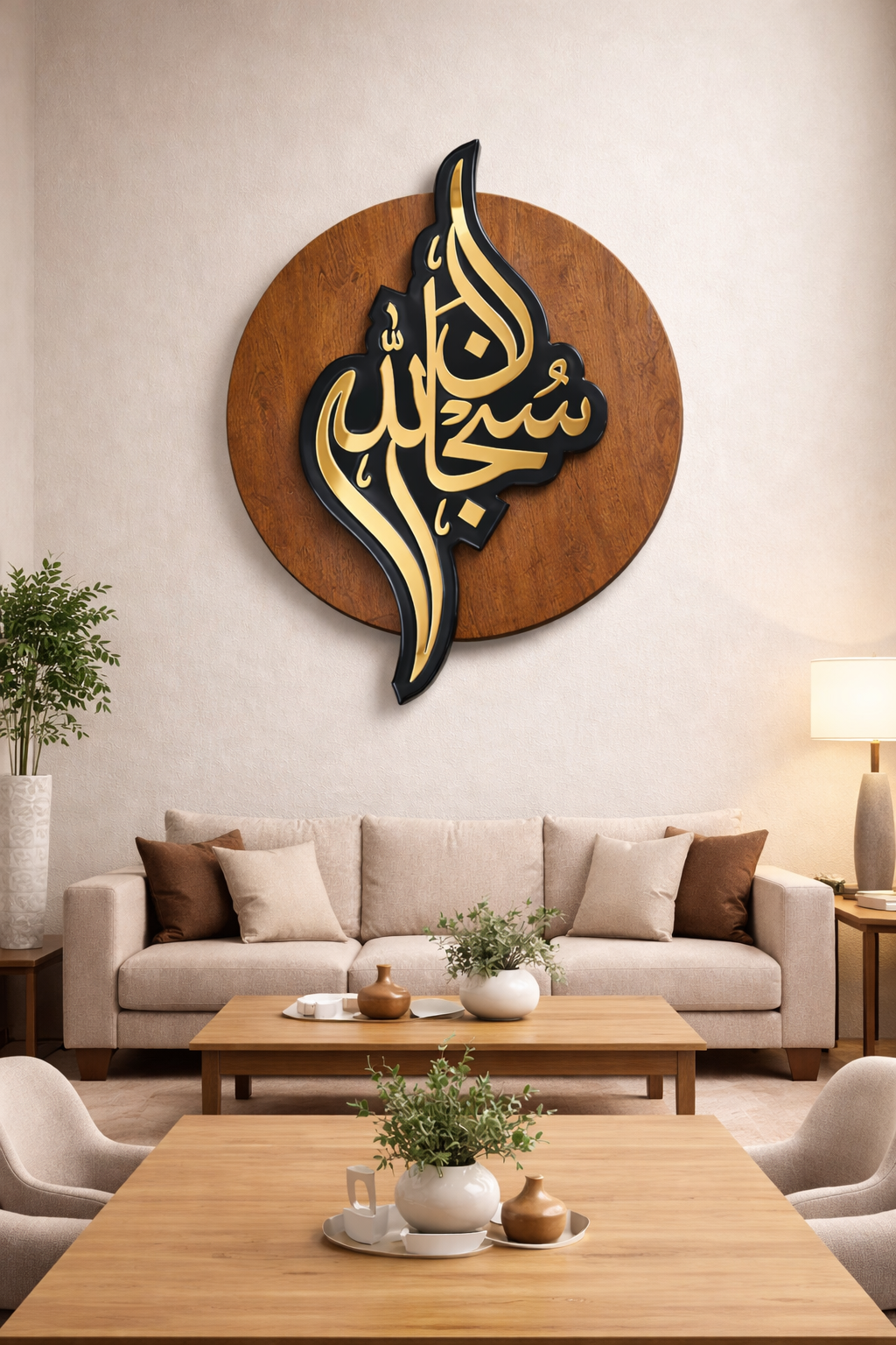 SubhanAllah (سُبْحَانَ ٱللَّٰهِ) wall decor Blue & wooden