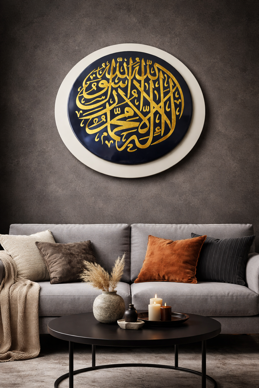 Kalma (لَا إِلٰهَ إِلَّا ٱللَّٰهُ) Blue White wall art