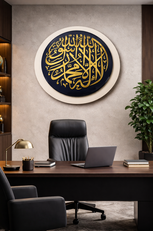 Kalma (لَا إِلٰهَ إِلَّا ٱللَّٰهُ) Blue White wall art