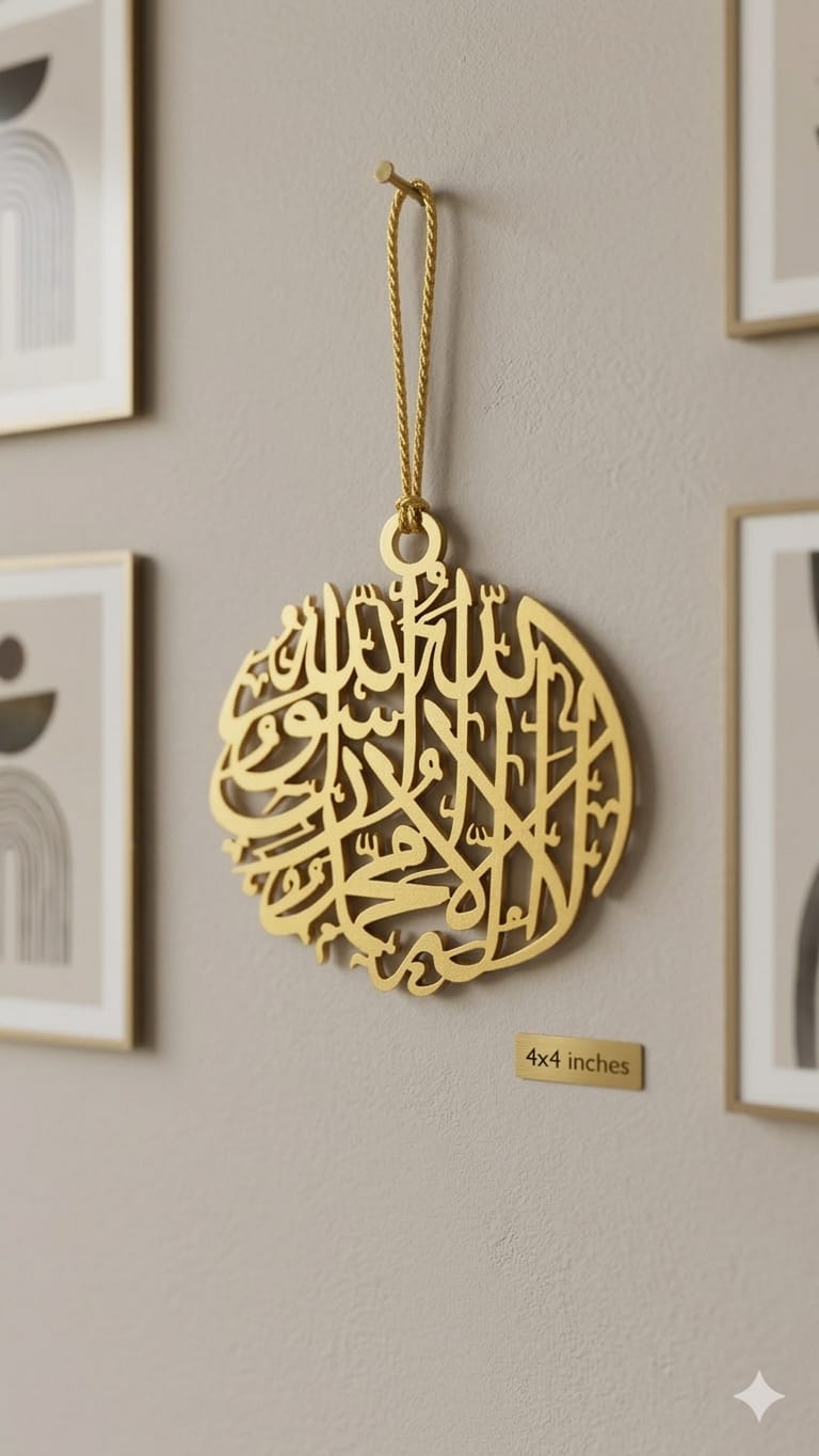 Hanging Acrylic decorative Islamic Art (Kalma)