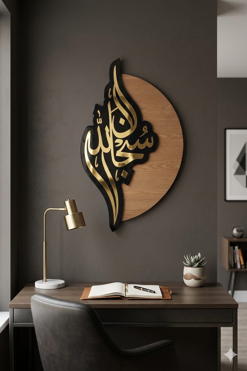 SubhanAllah (سُبْحَانَ ٱللَّٰهِ) wall art Blue & wooden