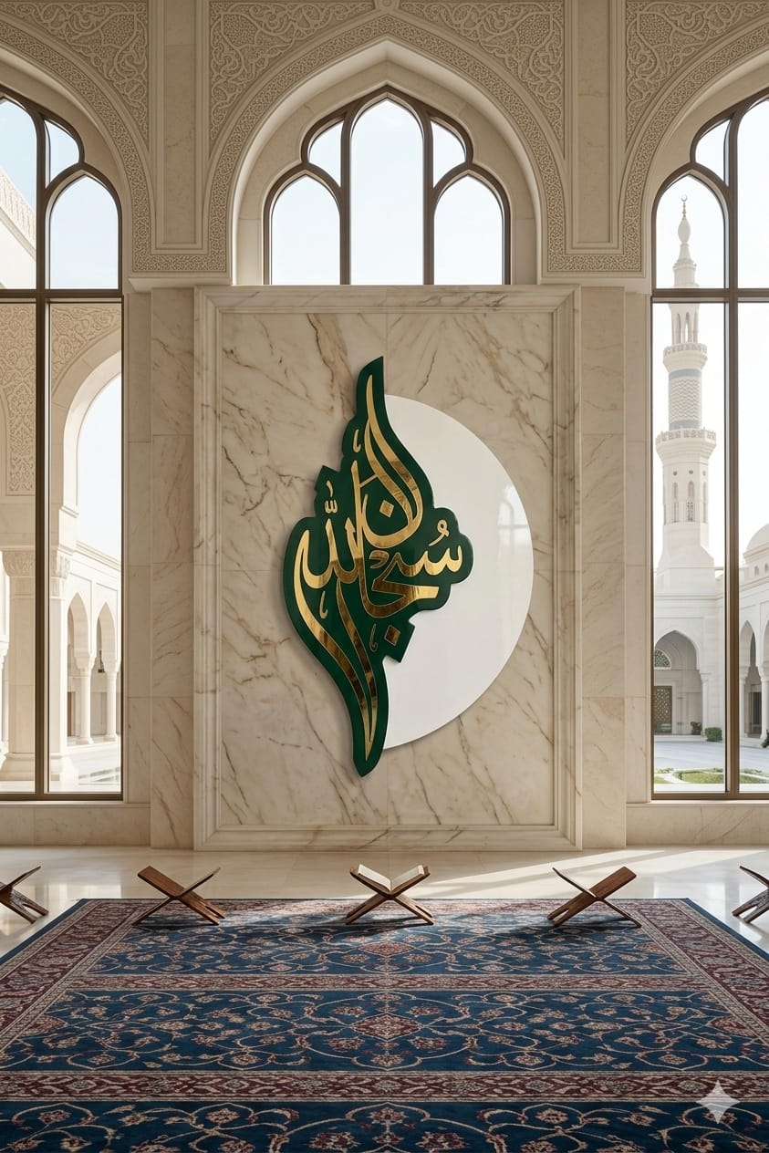 SubhanAllah (سُبْحَانَ ٱللَّٰهِ) wall art Green & White